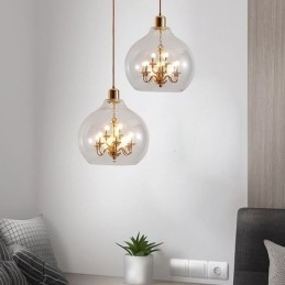 Skleněné závěsné svítidlo Moderní minimalistické kované stropní svítidlo 9 světel