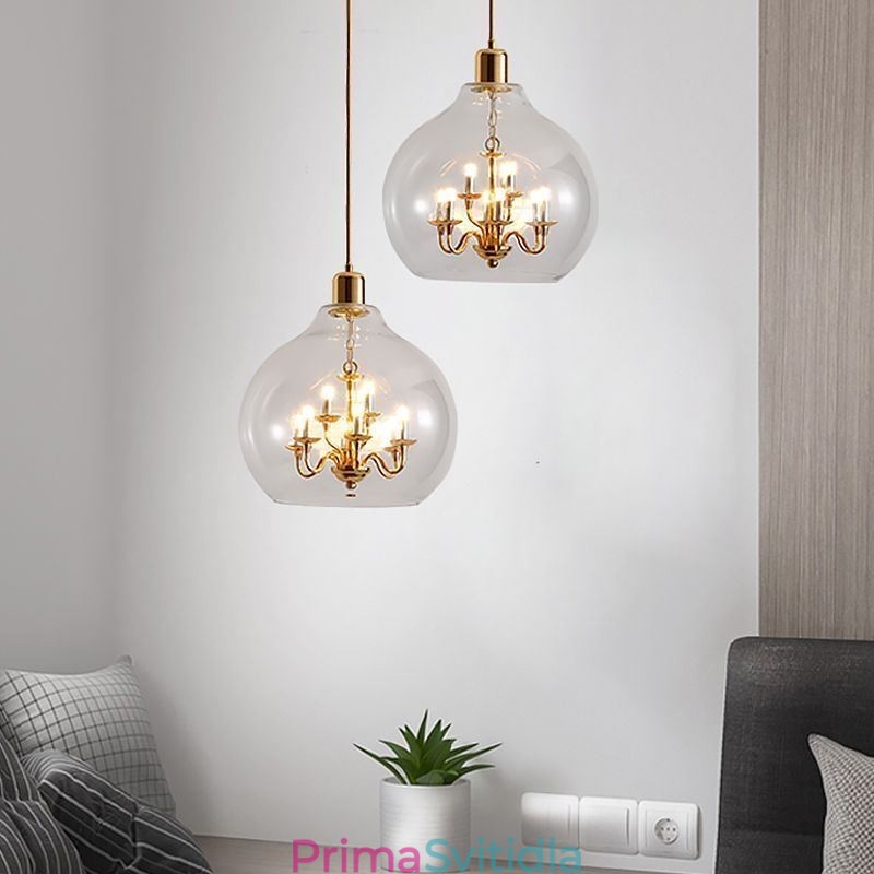 Skleněné závěsné svítidlo Moderní minimalistické kované stropní svítidlo 9 světel