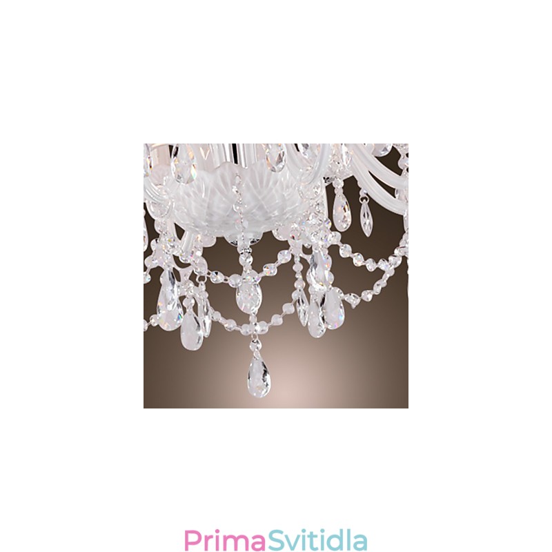 Lustr White Crystal Modern Living 8 světel