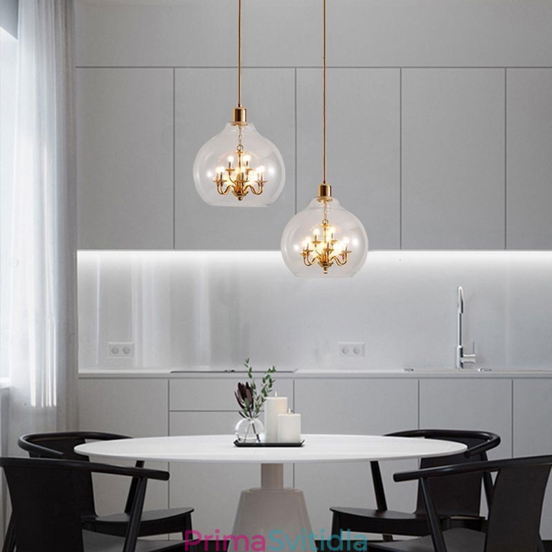Skleněné závěsné svítidlo Moderní minimalistické kované stropní svítidlo 9 světel