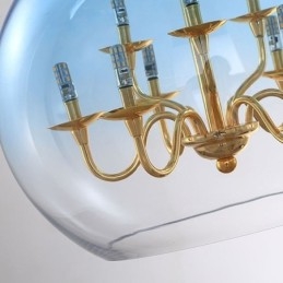 Skleněné závěsné svítidlo Moderní minimalistické kované stropní svítidlo 9 světel