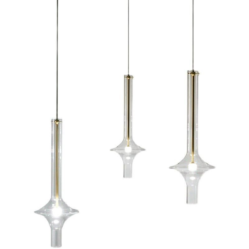 Závěsné svítidlo ze skleněné trubice Moderní minimalistické kované stropní svítidlo
