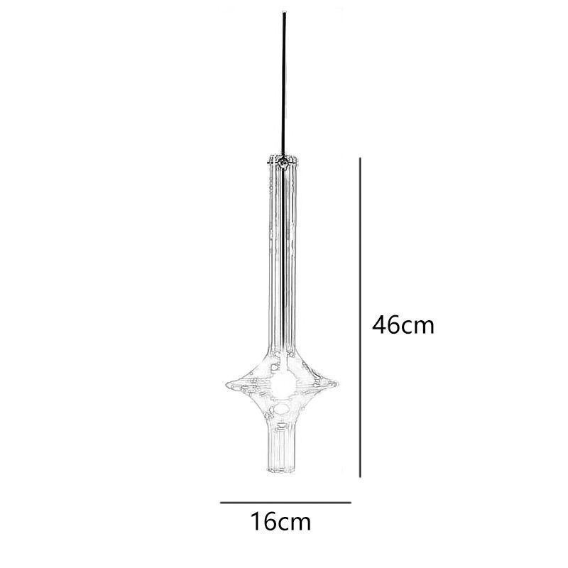 Závěsné svítidlo ze skleněné trubice Moderní minimalistické kované stropní svítidlo