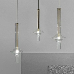 Závěsné svítidlo ze skleněné trubice Moderní minimalistické kované stropní svítidlo