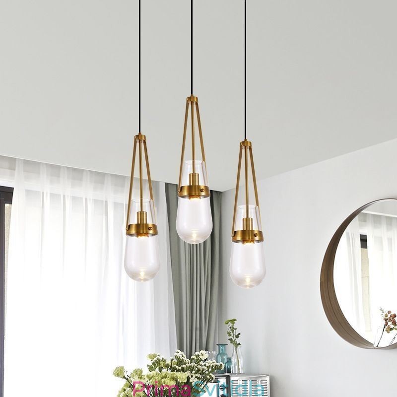 Skleněné závěsné svítidlo Water Drop Moderní minimalistické kované malé stropní svítidlo