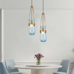 Skleněné závěsné svítidlo Water Drop Moderní minimalistické kované malé stropní svítidlo