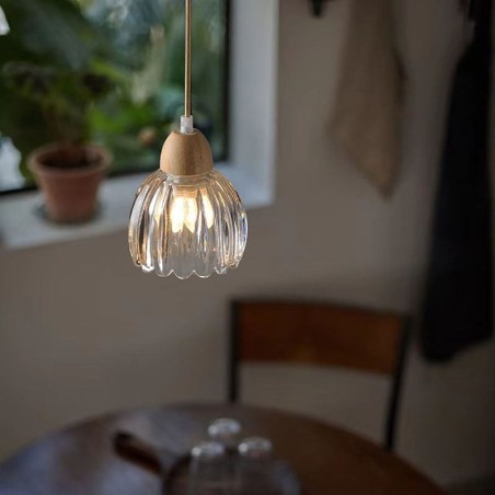 Skleněné závěsné svítidlo Retro pastorační styl Ostrovní stropní světlá kaučuková dřevěná dekorativní lampa Skleněné závěsné svítidlo Retro pastorační styl Ostrovní stropní světlá kaučuková dřevěná dekorativní lampa