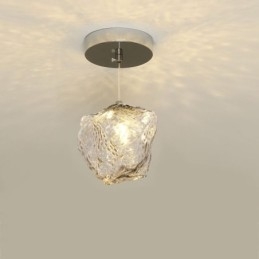 Skleněné závěsné světlo Retro dekorativní lampa Stínidlo ve tvaru kostky ledu