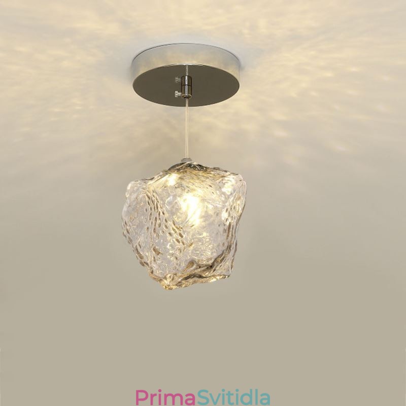 Skleněné závěsné světlo Retro dekorativní lampa Stínidlo ve tvaru kostky ledu