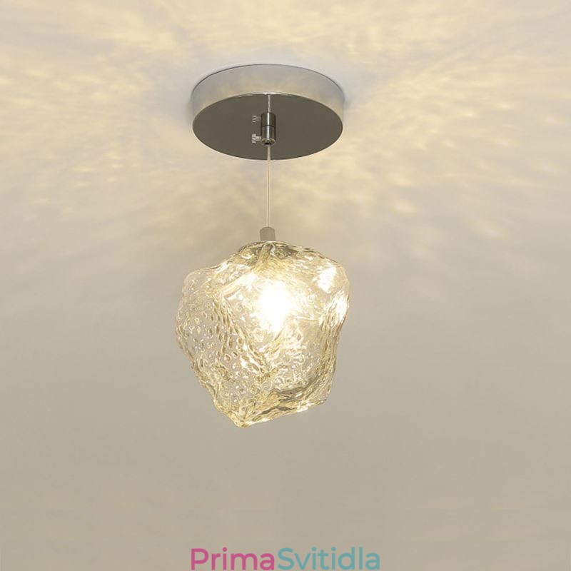 Skleněné závěsné světlo Retro dekorativní lampa Stínidlo ve tvaru kostky ledu