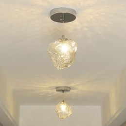 Skleněné závěsné světlo Retro dekorativní lampa Stínidlo ve tvaru kostky ledu