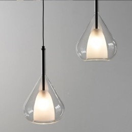 Závěsné svítidlo Moderní minimalistická dvojitá skleněná stropní svítidla