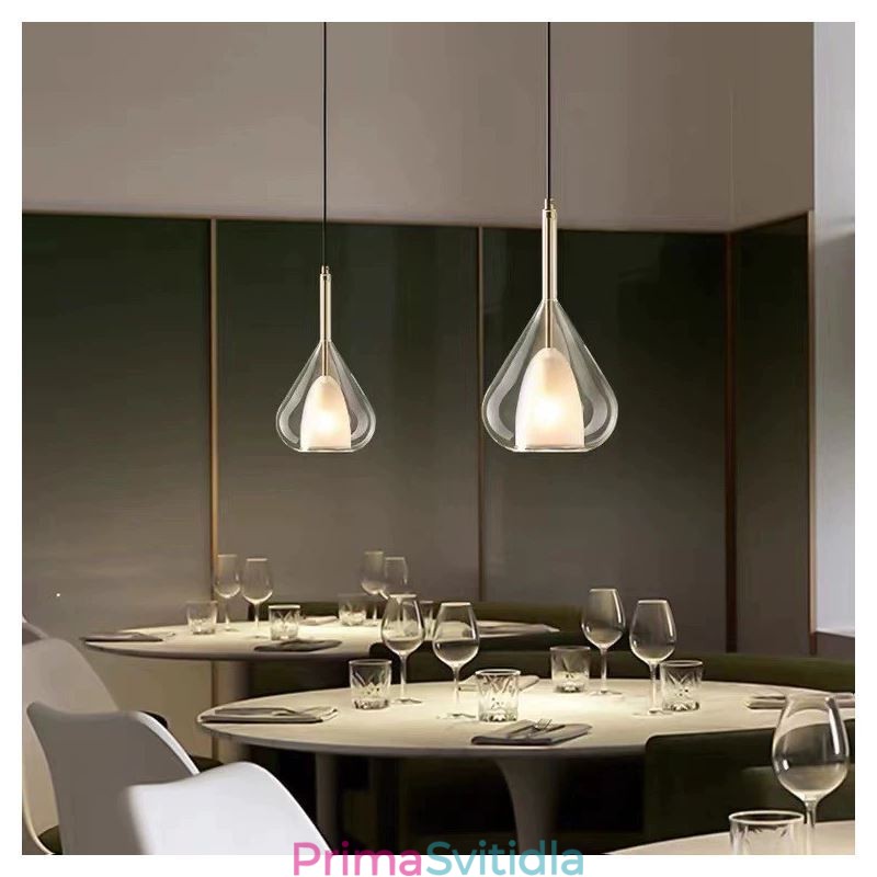 Závěsné svítidlo Moderní minimalistická dvojitá skleněná stropní svítidla