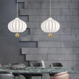 Moderní bílé skleněné závěsné svítidlo ve tvaru koule Minimalistické stropní svítidlo