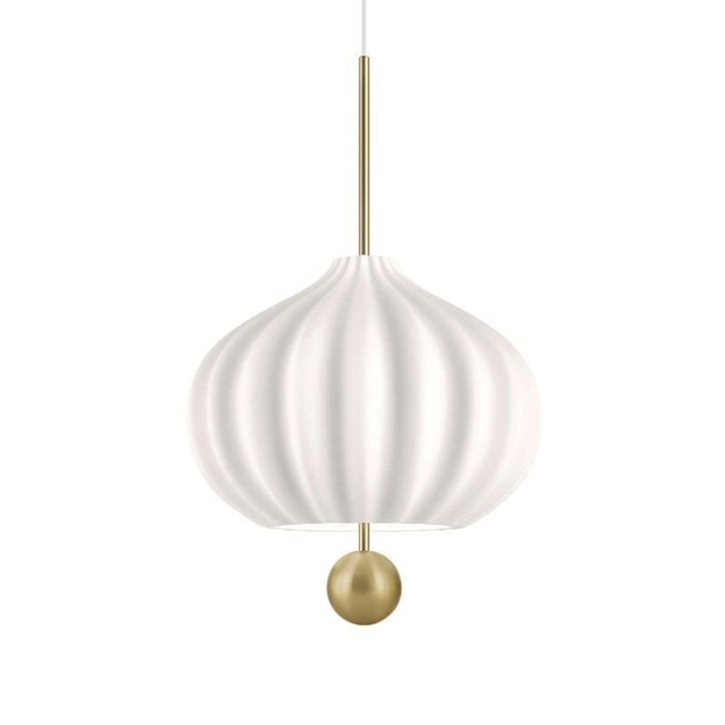 Moderní bílé skleněné závěsné svítidlo ve tvaru koule Minimalistické stropní svítidlo