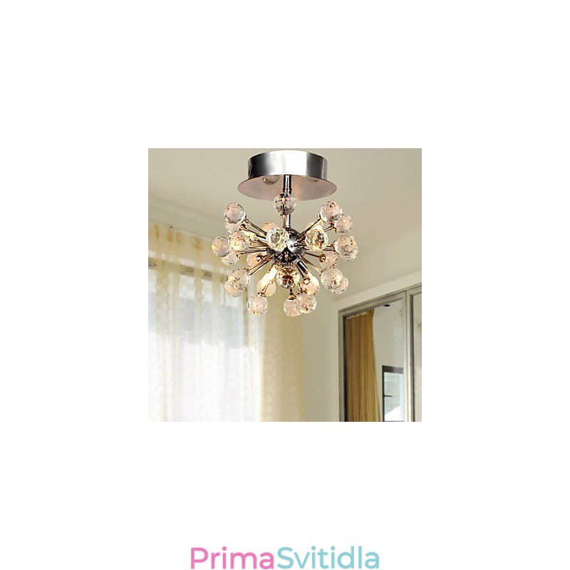 Moderní moderní křišťálový zapuštěný kovový lustr v mini stylu