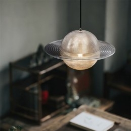 Moderní skleněné závěsné svítidlo ve tvaru stropní lampy