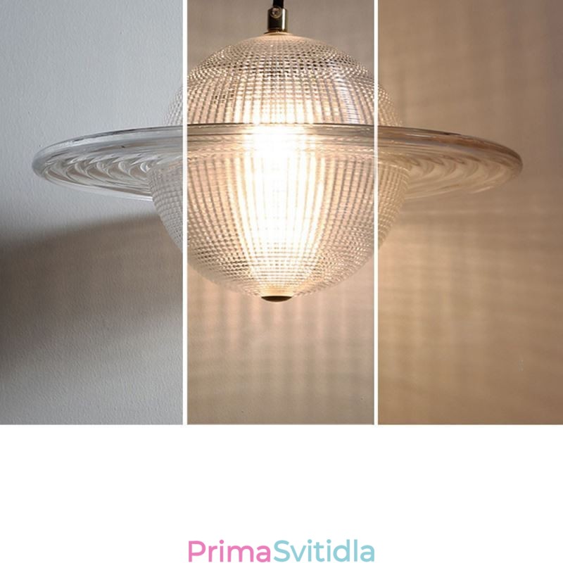 Moderní skleněné závěsné svítidlo ve tvaru stropní lampy