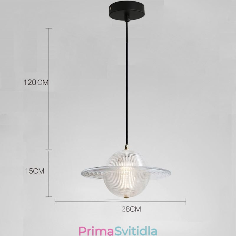 Moderní skleněné závěsné svítidlo ve tvaru stropní lampy