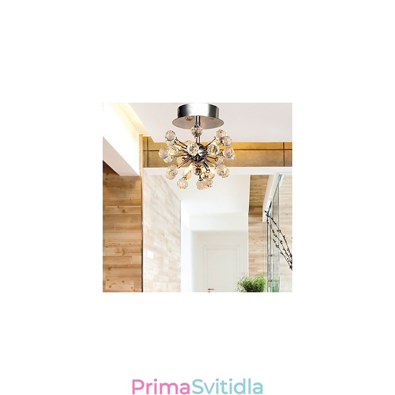 Moderní moderní křišťálový zapuštěný kovový lustr v mini stylu