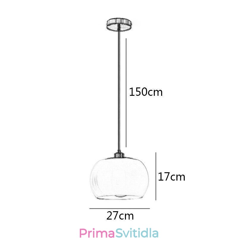 Moderní skleněné závěsné svítidlo s dýňovým designem závěsné svítidlo