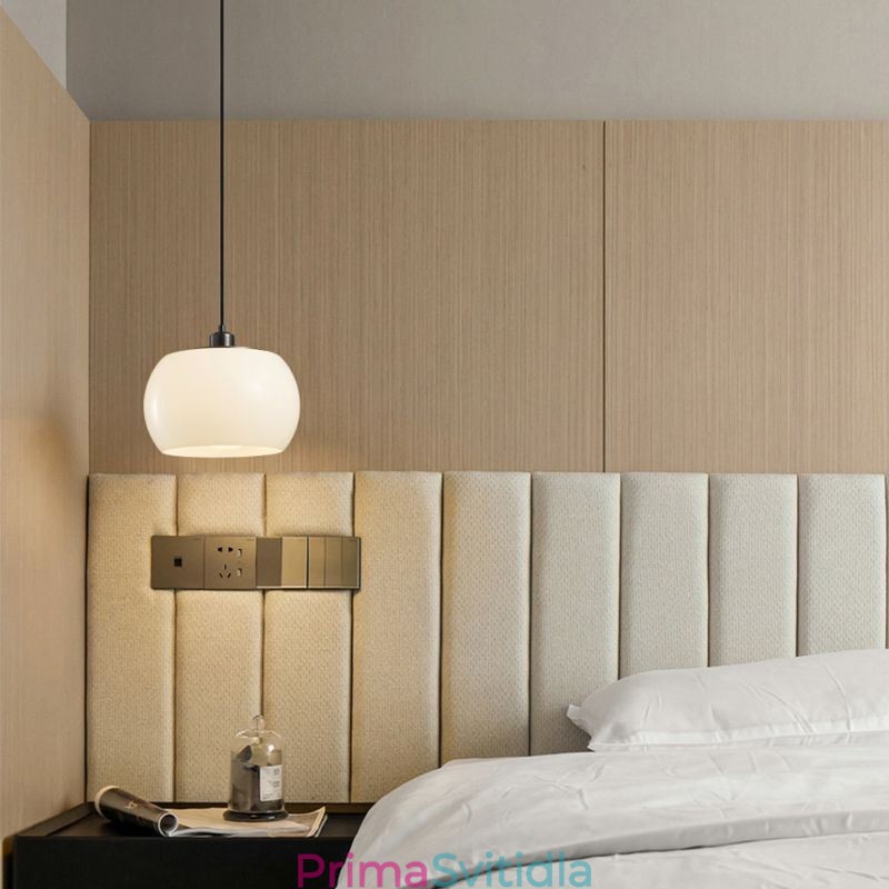 Moderní skleněné závěsné svítidlo s dýňovým designem závěsné svítidlo