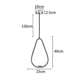 Moderní Globe Závěsné světlo Skleněná kapka vody Závěsná lampa