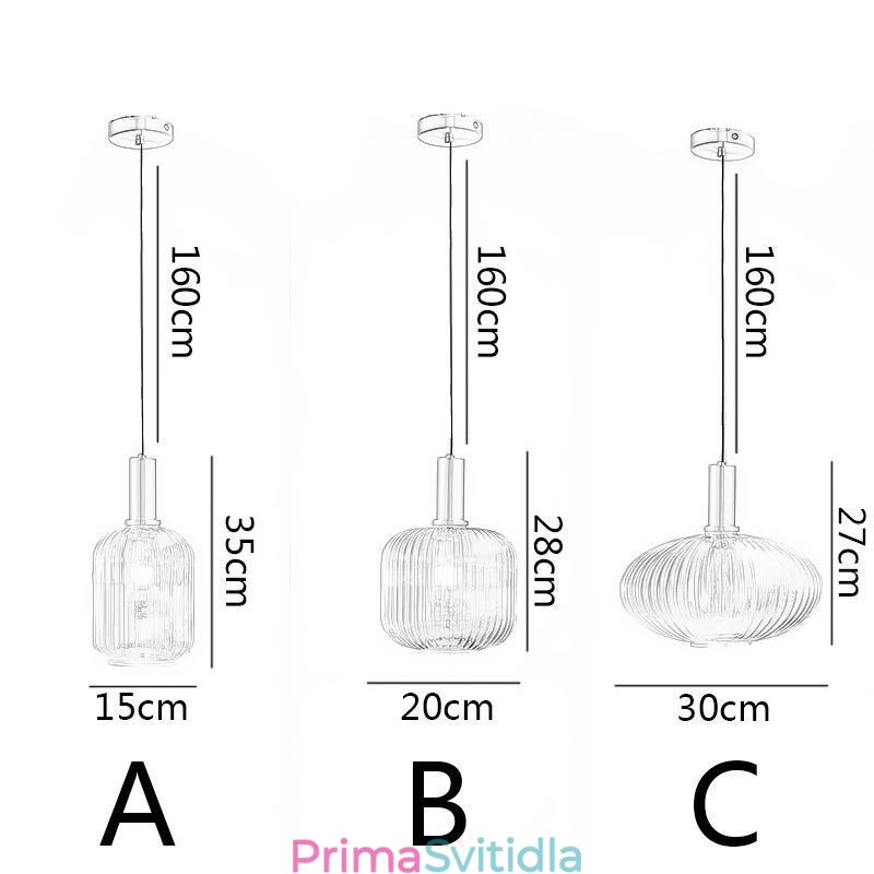 Moderní závěsné svítidlo One Light Skleněné závěsné osvětlení ostrov