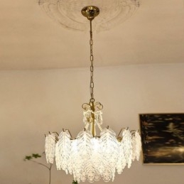 Elegantní skleněné závěsné svítidlo Listové závěsné světlo