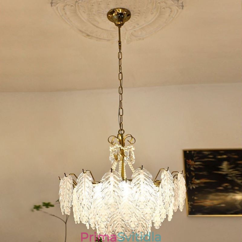 Elegantní skleněné závěsné svítidlo Listové závěsné světlo