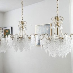 Elegantní skleněné závěsné svítidlo Listové závěsné světlo
