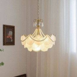 Evropské skleněné závěsné svítidlo Elegantní závěsné svítidlo s mušlemi