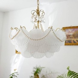 Evropské skleněné závěsné svítidlo Elegantní závěsné svítidlo s mušlemi