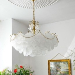 Evropské skleněné závěsné svítidlo Elegantní závěsné svítidlo s mušlemi