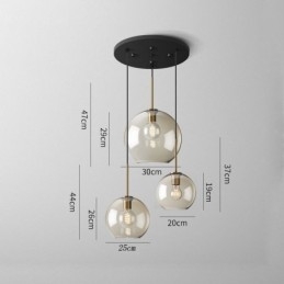 3 Lehké skleněné závěsné svítidlo Classic Cluster závěsné svítidlo Cafe