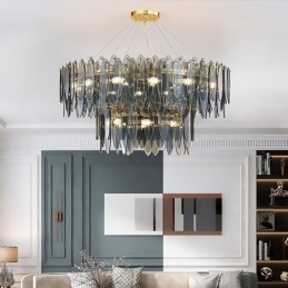 Moderní kulaté skleněné závěsné svítidlo Elegantní skleněný lustr