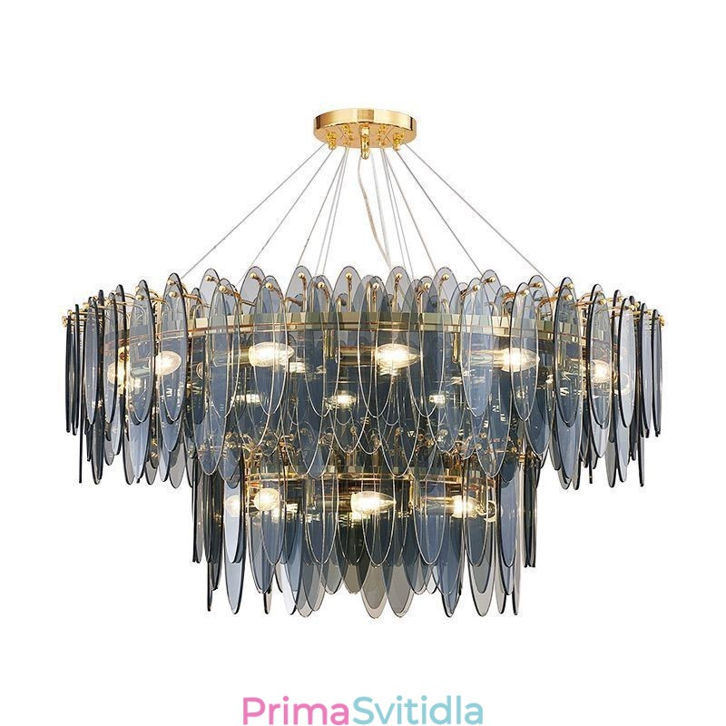 Moderní kulaté skleněné závěsné svítidlo Elegantní skleněný lustr