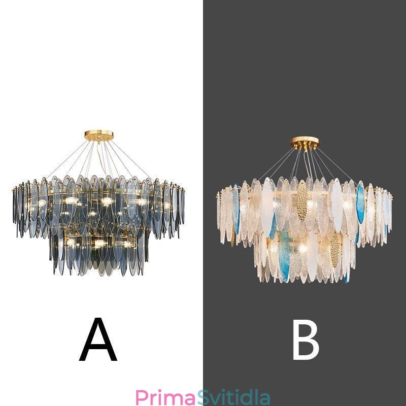 Moderní kulaté skleněné závěsné svítidlo Elegantní skleněný lustr