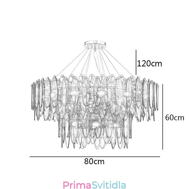 Moderní kulaté skleněné závěsné svítidlo Elegantní skleněný lustr