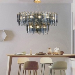 Moderní kulaté skleněné závěsné svítidlo Elegantní skleněný lustr