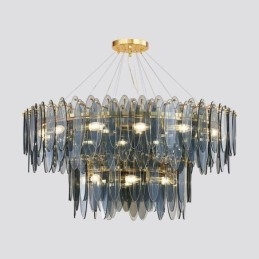 Moderní kulaté skleněné závěsné svítidlo Elegantní skleněný lustr