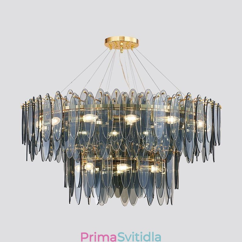 Moderní kulaté skleněné závěsné svítidlo Elegantní skleněný lustr