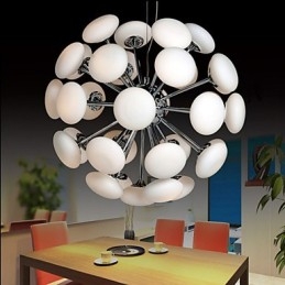 ModerníYestaurant Lamp Jednoduché kruhové skleněné umění Závěsná lampa Evropského stylu