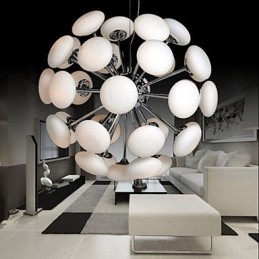 ModerníYestaurant Lamp Jednoduché kruhové skleněné umění Závěsná lampa Evropského stylu