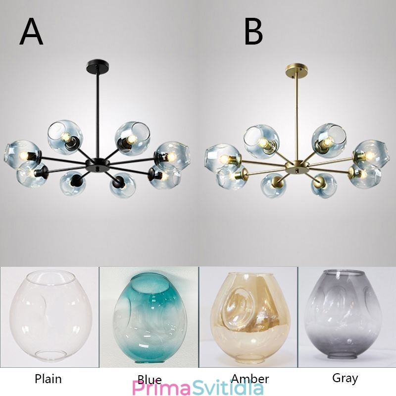 Závěsné svítidlo ze severského skla Kouzelná lampa ve tvaru fazole Lustrové osvětlení