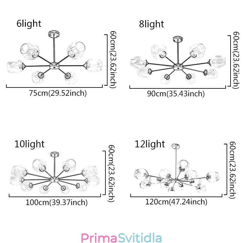 Závěsné svítidlo ze severského skla Kouzelná lampa ve tvaru fazole Lustrové osvětlení