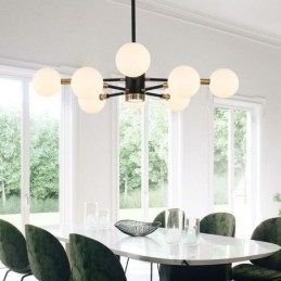 Severské skleněné závěsné světlo Mléčně bílá kulatá lampa Lustrové osvětlení