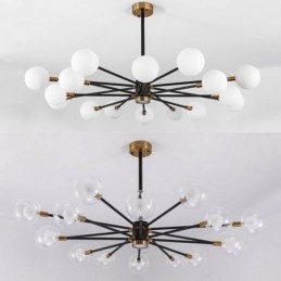 Severské skleněné závěsné světlo Mléčně bílá kulatá lampa Lustrové osvětlení