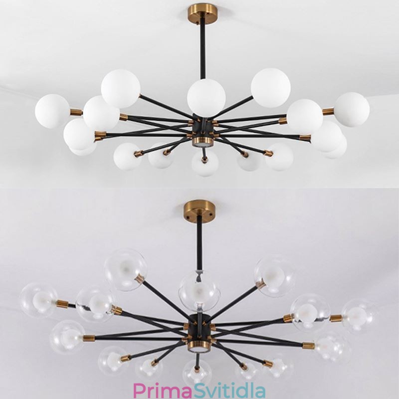 Severské skleněné závěsné světlo Mléčně bílá kulatá lampa Lustrové osvětlení