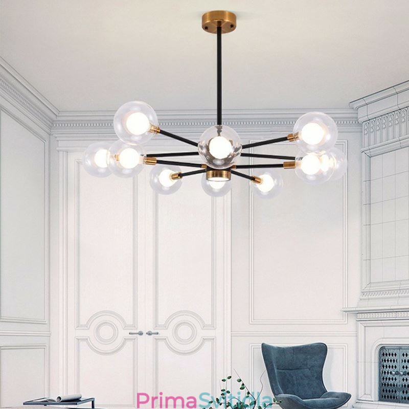 Severské skleněné závěsné světlo Mléčně bílá kulatá lampa Lustrové osvětlení
